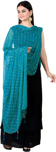 Miniatura 6 de Chandrakala Chal Dupatta de gasa para mujer, chal envolvente Chunni, beige (D191-P)