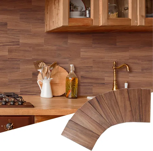 Miniatura 36 de Yipscazo Azulejo de pared compuesto de PVC 3D de 3 x 6 pulgadas para despegar y pegar en azulejos para cocina, baño, lavandería, chimenea