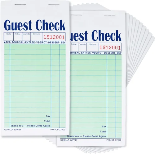 Miniatura 11 de [8000] Gorilla Supply Libro de Cheques para Huéspedes 3.4" x 5.04" Blocs de Notas de Servidor Libreta de Pedidos para Mesero y Mesera, Cheques