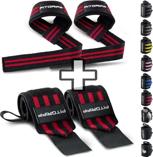 Miniatura 7 de Fitgriff® Lifting Straps & Wrist Wraps (Bundle) Superior Support for Weightlifting & Gym Workouts - for Men and Women Negro completo