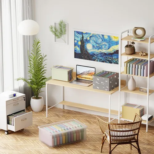 Miniatura 7 de Carpetas colgantes de plástico tamaño legal, carpeta de archivador expandible de 1 pulgada con pestañas, paquete de 12 carpetas colgantes