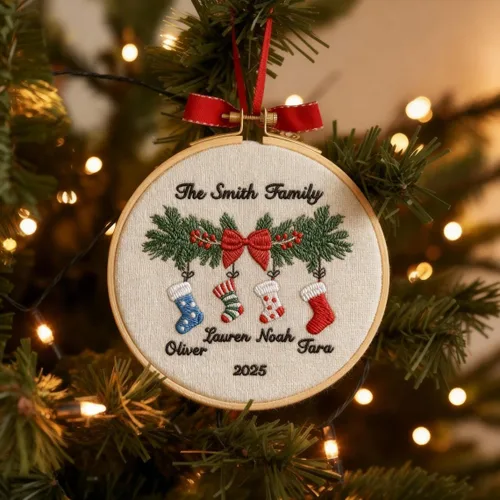Miniatura 10 de Adornos de Navidad personalizados 2025 – Adornos personalizados de globo de nieve para familias de 2, 3, 4, 5, 6, 7, 8, 9 y 10 miembros, adorno