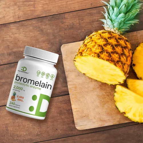 Miniatura 6 de Suplemento de bromelina 2,000 mg por porción, 240 cápsulas – Enzimas proteolíticas naturales de piña fresca – Apoya la digestión de nutrientes