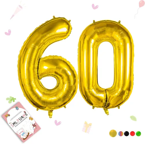 Miniatura 80 de Globos de números de 40 pulgadas del 0 al 9 dorados grandes del número 0, globos digitales para suministros de decoración de celebración de fiesta