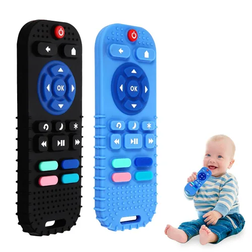 Miniatura 9 de 1 paquete de mordedores de silicona para bebés de 6 a 12 meses, juguetes de dentición para bebés de 0 a 6 meses, mordedor remoto para bebé, juguetes