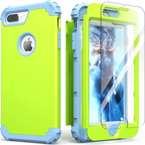 Miniatura 34 de IDweel Funda para iPhone 8 Plus, para iPhone 7 Plus con Protector de Pantalla, 3 en 1 Híbrida Resistente a Golpes de Servicio Pesado, Cubierta Dura