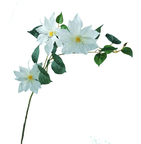 Miniatura 2 de Silk Clematis - Plantas artificiales de vid, 12 flores, 33 pulgadas, 4 unidades (crema)