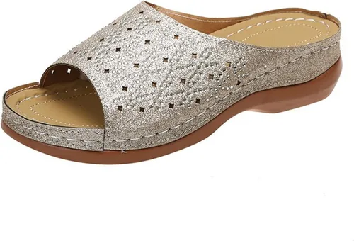 Miniatura 13 de Ladmiple - Sandalias ortopédicas de cuña para mujer, cómodas sandalias ortopédicas para caminar con soporte de arco 2024 Y-Verde