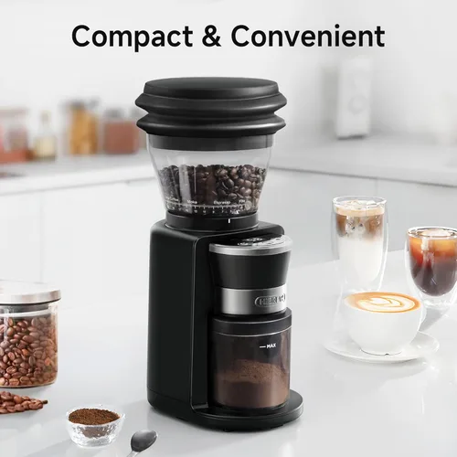 Miniatura 7 de HIBREW G3 - Molinillo de café eléctrico, rebaba cónica de 1.575 pulgadas con 31 ajustes ajustables, soplador de aire antiestático y de doble capa