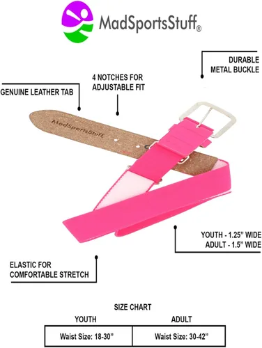 Miniatura 3 de MadSportsStuff Baseball Belt Softball Belt Adjustable - Boys Men Girls Women - Youth and Adult Sizes