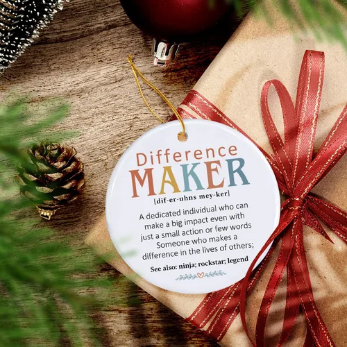 Miniatura 5 de Ornamento de Definición Diferenciador – Regalo Inspirador de Ornamento Navideño para Hombres, Mujeres, Jefe, Líder, Entrenador, Maestro, Colegas