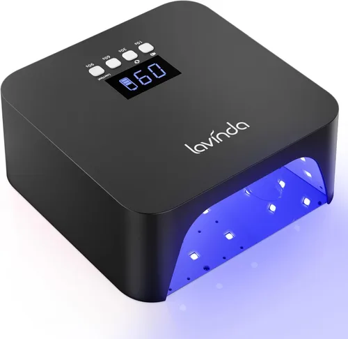 Lavinda Luz UV para Uñas de Gel, Lámpara de Uñas UV LED Profesional 2X Más Rápida Curado Secador de Uñas Luz de Uñas Compatible con Todos los Tipos