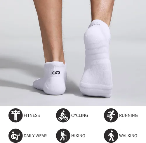 Miniatura 7 de Lapulas Calcetines de tobillo atléticos para correr, corte bajo, acolchados, antiampollas, calcetines deportivos para hombres y mujeres, 6 pares