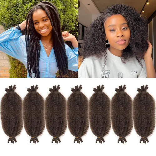 Miniatura 50 de 3 paquetes de cabello trenzado Marley Twist de 8 pulgadas, cabello afro twist elástico preseparado para rastas suaves de imitación, cabello