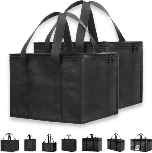 Miniatura 31 de NZ home Durable 3XL PRO Bolsa Térmica Aislada y Calentador de Alimentos para Entrega y Compras de Comestibles con Cremallera Superior, Azul Grado