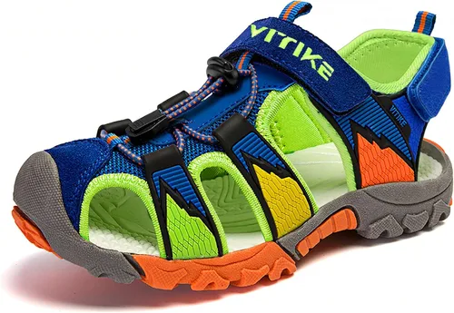 Littleplum Sandalias para niños con puntera cerrada, sandalias deportivas para niños pequeños, zapatos de verano para niños grandes, caminar,