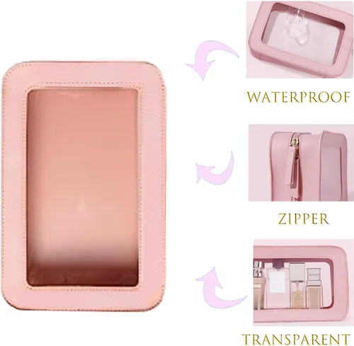 Miniatura 5 de WMM Bolsa de maquillaje transparente, Negro, Sencillo