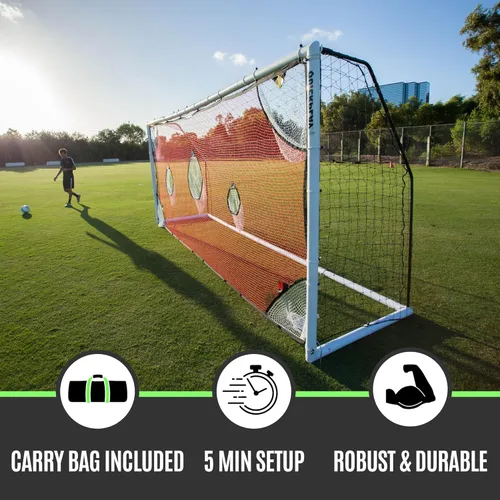 Miniatura 2 de QuickPlay Red de objetivo de portería de fútbol PRO con 7 zonas de puntuación - Práctica de tiro y tiros de portería Disponible en 4 tamaños