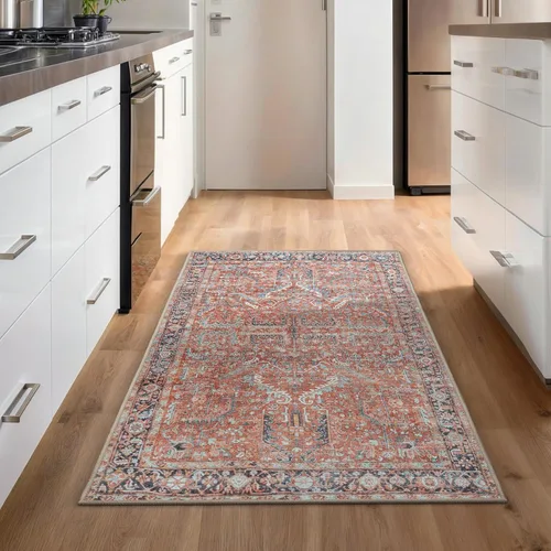 Miniatura 21 de GLN Rugs Traditional Collection - Alfombra de felpilla lavable a máquina, tradicional, antideslizante, alfombra de felpilla de pelo bajo, para sala