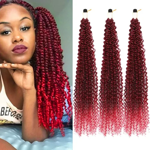 Miniatura 11 de Pelo de ganchillo Ocean Wave de 30 pulgadas, 3 paquetes de cabello trenzado de onda profunda, cabello rizado profundo con ganchillo para mujeres