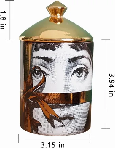Miniatura 2 de Frasco de Vela Aromática de Gran Ojo Cielo Estrellado Con Tapa Cerámica Portaalgodón Portahisopos Decorativo Para el Hogar, Decoración Para F10