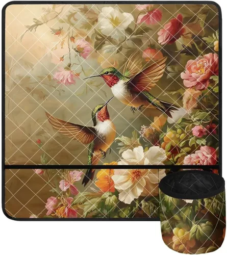 Miniatura 18 de Tapetes para máquina de coser de girasol y colibrí para mesa con bolsillos, para máquinas de coser de Acción de Gracias, alfombrillas para reducir