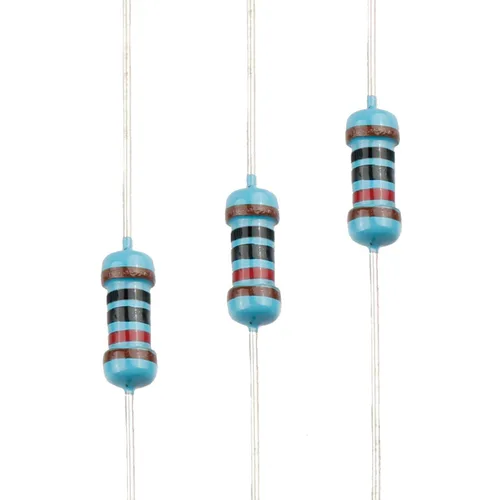 Miniatura 107 de 100pcs 1 ohm Resistor 1/4w (0.25 W) Resistencia fija de película metálica de tolerancia ±1%, múltiples valores de resistencia opcional