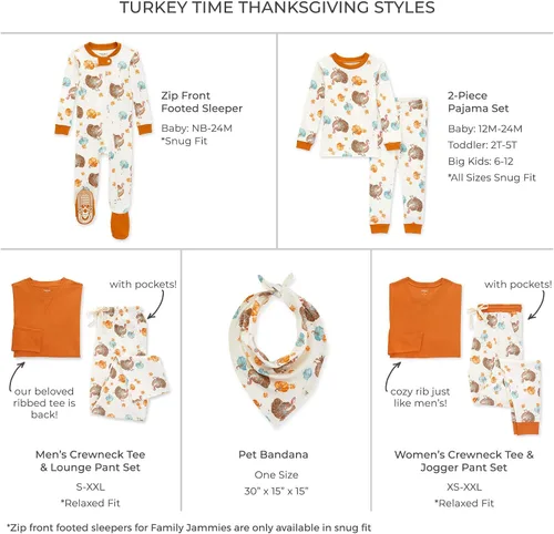 Miniatura 2 de Burt's Bees Baby Conjuntos de pijamas de Navidad familiares a juego, pijamas de algodón orgánico para niños, niños pequeños, mujeres y adultos