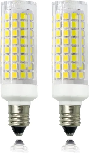 Bombilla LED E12 de 7 W equivalente a 75 W halógena, regulable de 120 V 730 LM, base de candelabro T3/T4, bombillas para ventilador de techo, Blanco