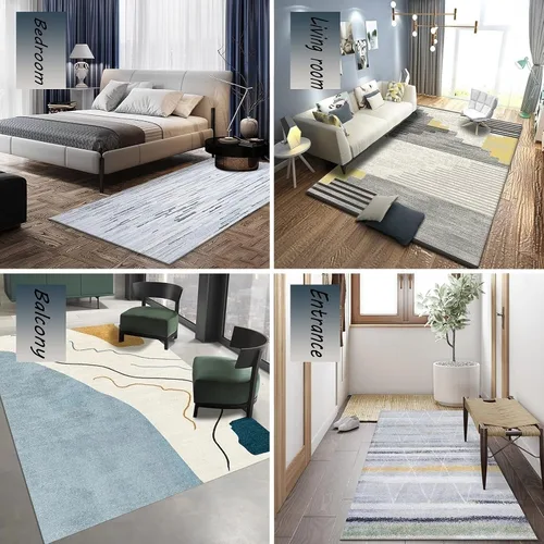 Miniatura 2 de Modern Rectangular Rug Carpet Living Room Bedroom Kitchen Cloakroom Balcony Entrance Bedside Corridor Home Customizable Washable Non-Slip Floor