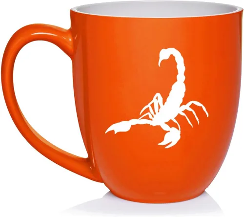 Miniatura 3 de Daylor Taza de café de cerámica Scorpion, regalo para ella, él, amigo, compañero de trabajo, esposa, esposo (11 onzas, azul)