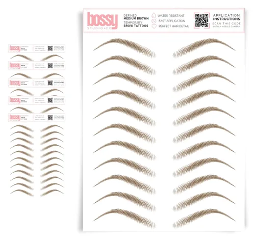 Miniatura 72 de 5 paquetes de tatuajes temporales para cejas, adhesivos impermeables para cejas, tatuajes falsos para el cabello tipo pelar de transferencia