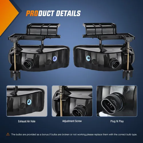 Miniatura 5 de Nilight - Juego de luces antiniebla compatible con Chevy Silverado 1999 2000 2001 2002 1500 2500 2001-2002 3500 Chevy Silverado 2000-2006 Suburban