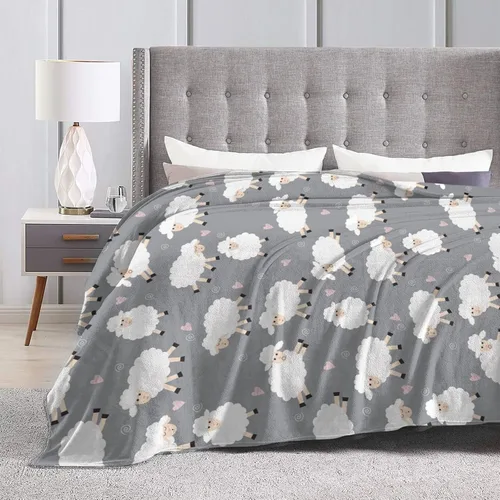 Miniatura 6 de Manta de forro polar de oveja, ligera y ultrasuave, para sofá, cama, campamento, viajes, manta de microfibra súper suave y acogedora de 50 x 40