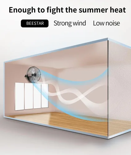 Miniatura 2 de BEESTAR Ventilador de pared de alta velocidad de 18 pulgadas, ventilador industrial con ventilación comercial de 3 velocidades, fácil operación e