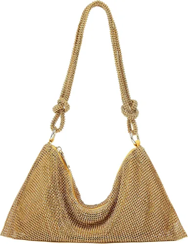 Baonmy Bolso de noche con diamantes de imitación para mujer, bolso de noche con diamantes de imitación para mujer, bolso de noche para club, boda,