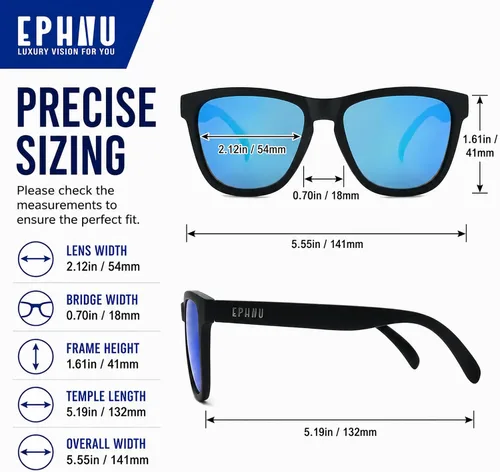 Miniatura 5 de EPHIU Polarized Sports Sunglasses for Men Women Lightweight TR90 Running Sunglasses with UV400 TAC Lenses for Cycling Fishing