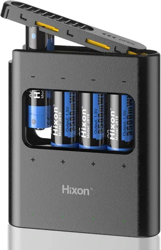 Miniatura 12 de Hixon Combo de baterías recargables AA y AAA de litio de 1.5 V con cargador, 4 x 3500 mWh AA y 4 x 1100 mWh AAA, más de 1600 ciclos, larga duración