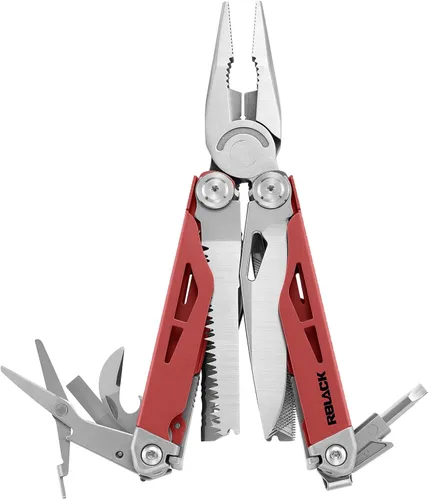 Miniatura 16 de Tijeras y alicates multiherramienta 21 en 1 con cortadores de tungsteno, autobloqueo Kit EDC duradero y resistente para camping, reparación, Negro