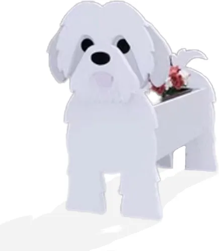 Miniatura 24 de Macetero de flores para perros, regalos para mujeres, bonitas macetas de PVC para perros, macetas para interiores y exteriores, maceta de jardín