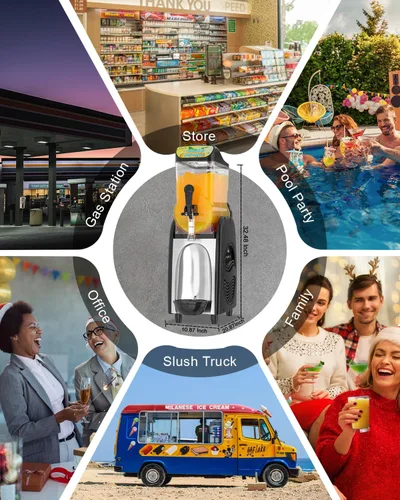 Miniatura 6 de Máquina de granizado para el hogar, 4 galones, máquina de saneamiento ETL individual para bebidas congeladas de Margaritas Slushy, máquina