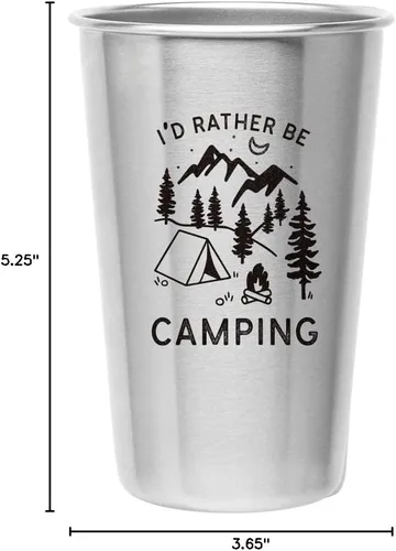 Miniatura 8 de Taza de acero inoxidable Rather Be Camping (16 onzas) – Taza de regalo divertida para hombres al aire libre – Regalo de casa rodante, idea