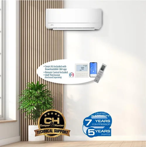 Miniatura 3 de Cooper & Hunter - Mini aire acondicionado con sistema de calefacción, 9.000 BTU, 230 V, 18 SEER, serie MIA, sin conductos, conexión wifi, inversor