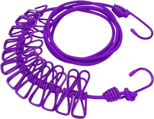 ALINNA Tendedero portátil retráctil, tendedero de viaje con 12 pinzas para la ropa para secar en interiores, accesorios de campamento al aire libre