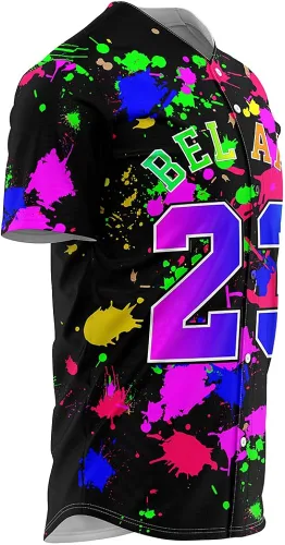 Miniatura 5 de Ouwonkin Bel Air 23 - Camisetas de béisbol de los años 90, ropa de hip hop para hombres y mujeres, camisa Belair de manga corta para fiesta temática