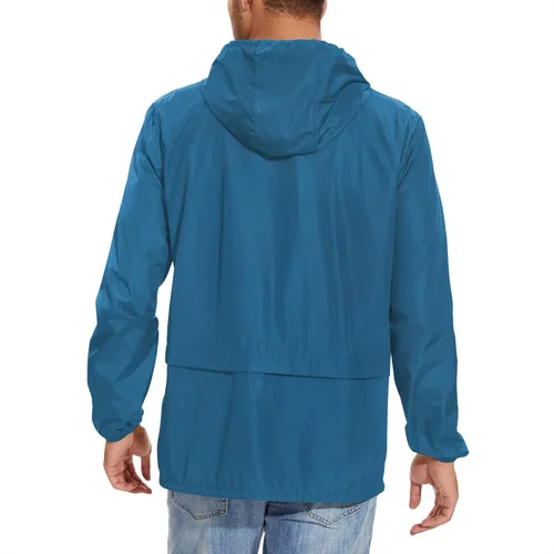 Miniatura 3 de American Trends Chubasquero para hombre impermeable con capucha para hombre, chaqueta rompevientos, abrigo de lluvia