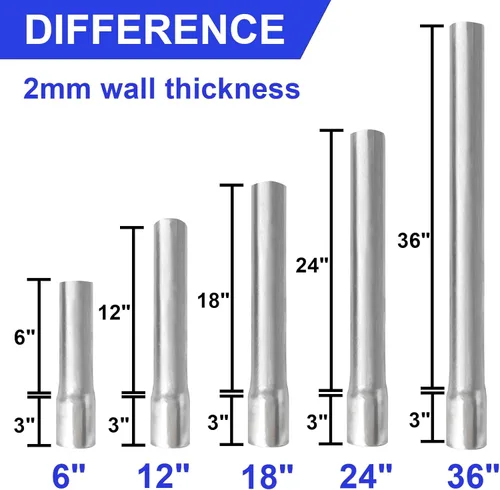 Miniatura 2 de Paquete de 2 extensores de poste de metal de diámetro exterior de 2-3/8 pulgadas, altura de extensión de poste de valla de 12 pulgadas, acero