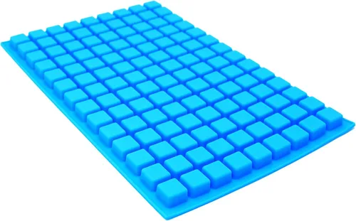Miniatura 2 de X-Haibei Molde de silicona cuadrado pequeño de 126 cavidades, grosor de 0.1 onzas por celda para cubitos de hielo, gelatina, caramelos de gomita