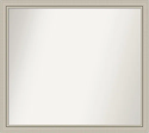 Miniatura 265 de Amanti Art Espejo de baño plateado para sobre fregadero, 23 x 23 pulgadas, espejo cuadrado plateado en ángulo, marco de madera moderno medio, se