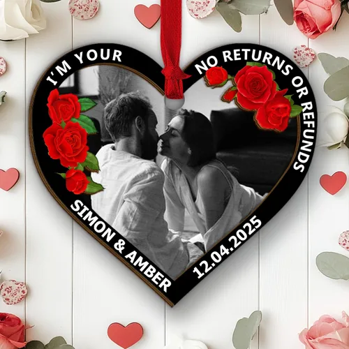 Miniatura 25 de Adorno personalizado para el primer aniversario, recuerdo romántico de corazón de cerámica con nombres y año, regalo para parejas, decoración única